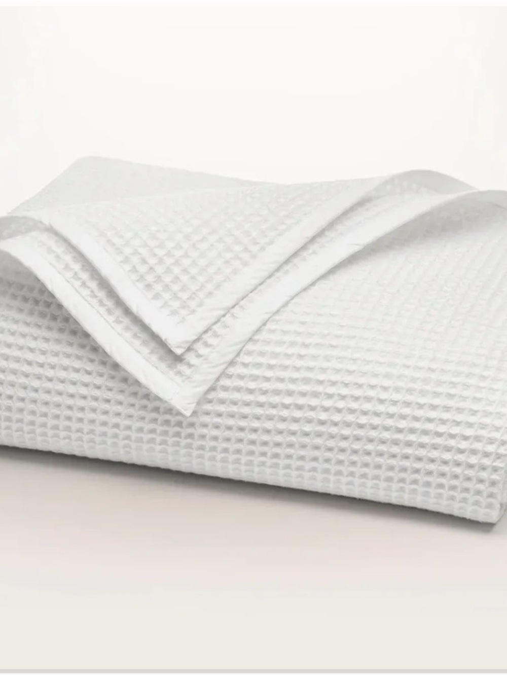 Boll & Branch 100% cotton waffle King size blanket in WHITE